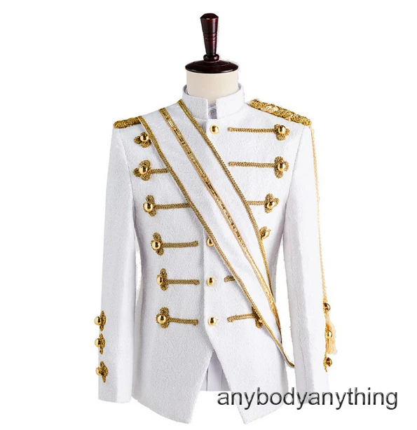 Disfraz Clásico Chaqueta Delgada Para Hombre Elegante Lentejuelas Disfraz Abrigo Estilo Corte Escenario Foto 2 de 4