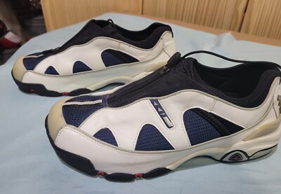 ECCO Gore-Tex Yak Leather Receptor White Blue Hiking Shoes Men's Size US 9-9.5