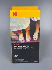 Kodak PHC-40 Cartridge & Paper for Photo Printer Dock 40 SHEETS Genuine Open Box