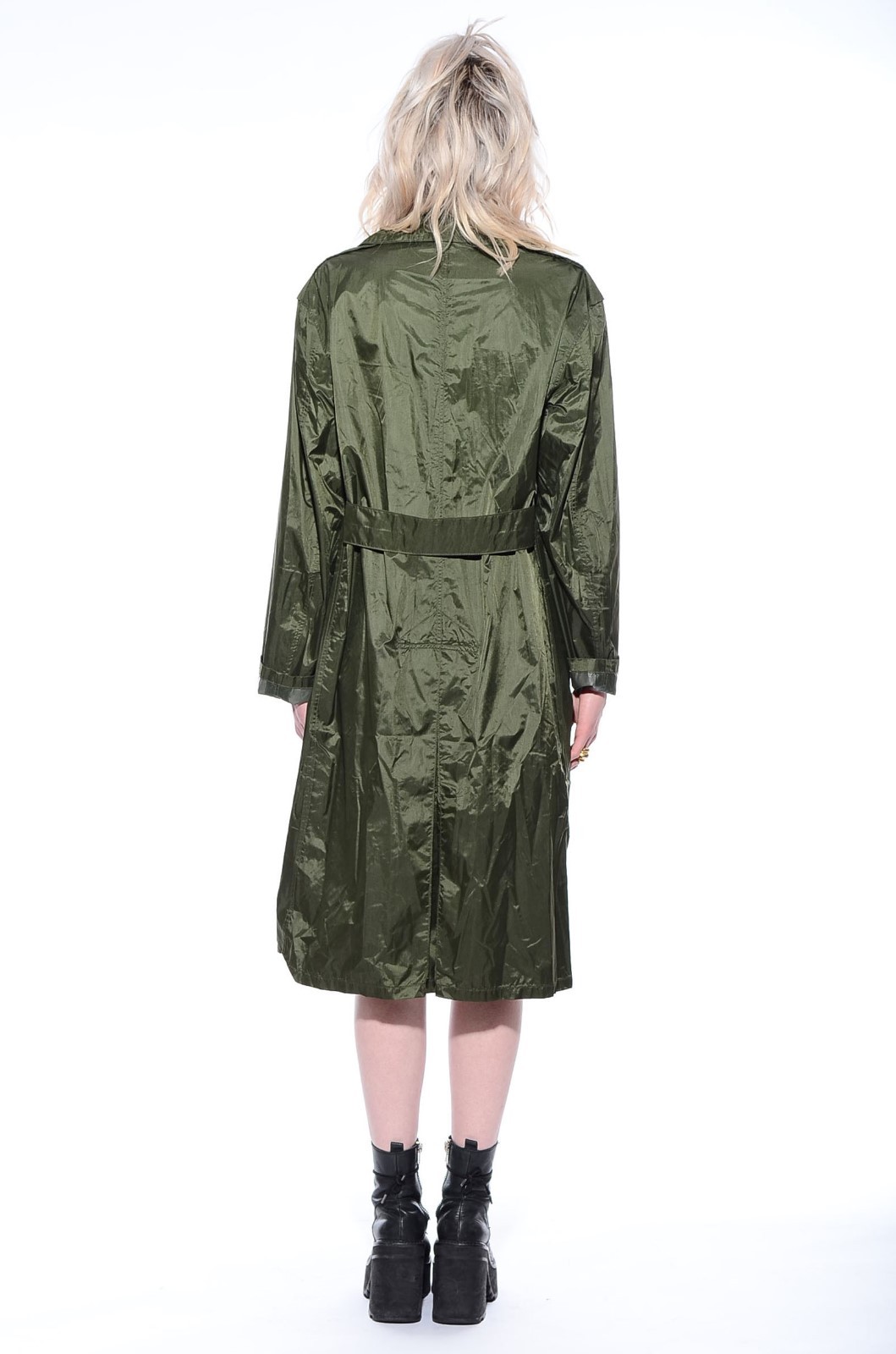 Vtg 70s Army Military Rubber Coated Raincoat Trench C… - Gem