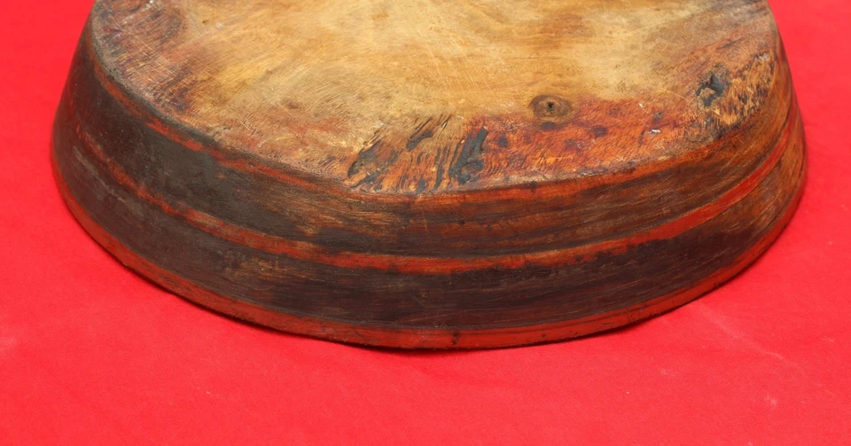 1920s Vintage Primitive Handmade Wooden Salad Plate Decorative Collectible W717 - Image 4 of 4