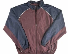 Vtg Men's Lightweight Maroon Weatherproof Windbreaker Lined Jacket-Sz L