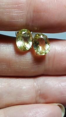 Ohrstecker 3,63 KT ECHTER ZITRONENTOPAS 10 KT MASSIV GELBGOLD