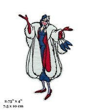 Cruella de Vil 101 Dalmatians Villain Full Figure Embroidered Iron On Patch