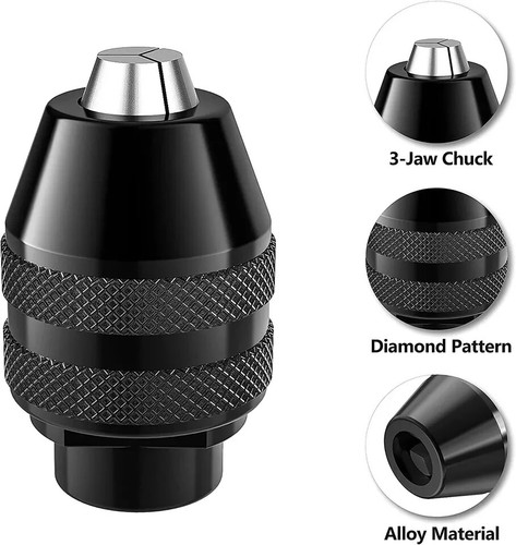 Confezione da 2 Mandrini Senza Chiave, da 1/32" a 1/8" Ricambio 4486 Mandrino per Trapano... - Foto 3 di 7