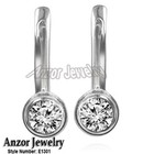 14k Solid White Gold Genuine Diamond Anzor style Earrings E1301 — photo 1