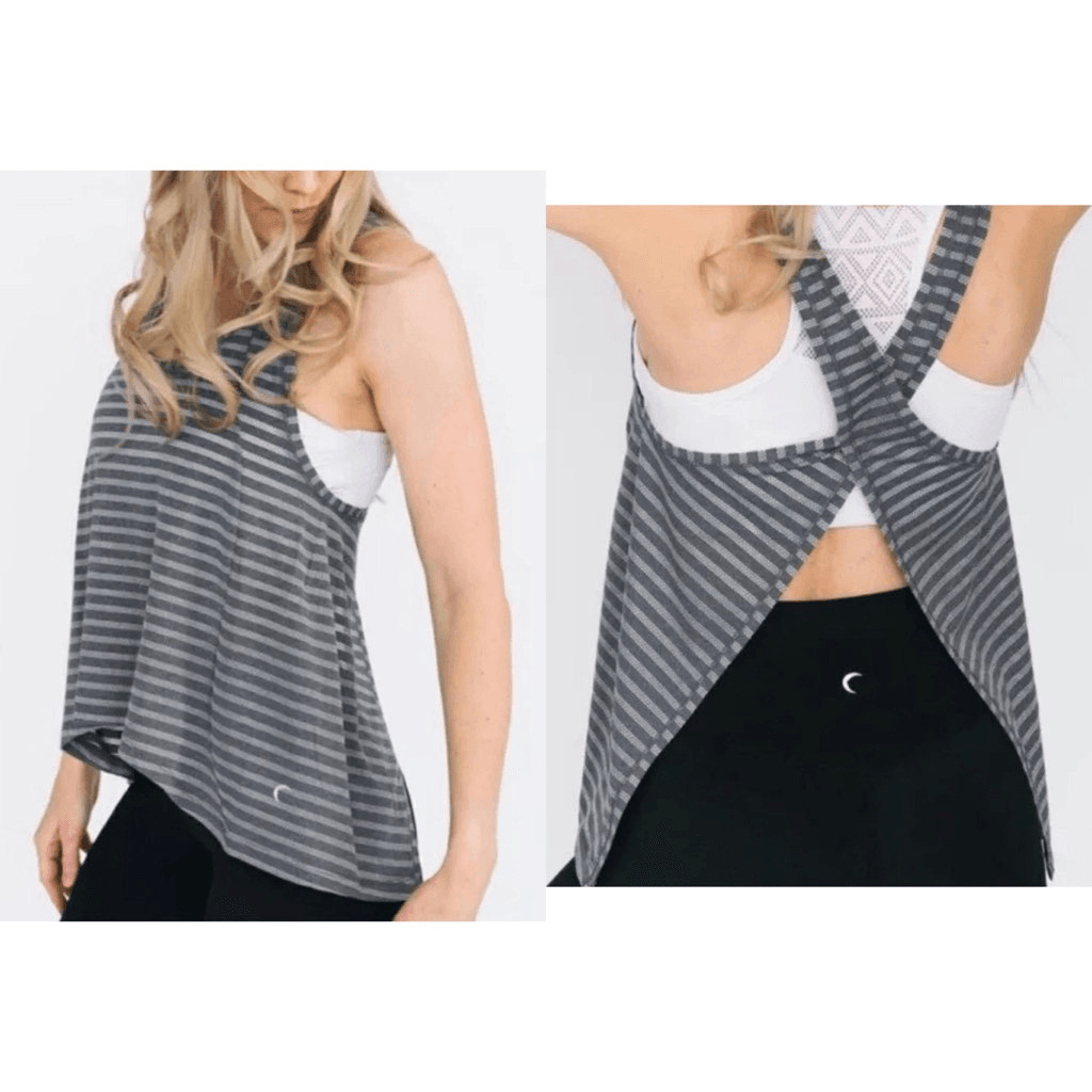 Zyia Active Medium Nimbus Gray Split Back Tank To… - image 2