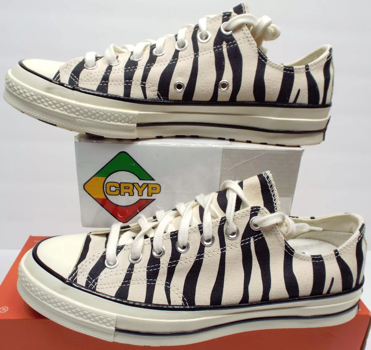 Mens 12 Womens 14 Converse Chuck 70 OX Zebra Shoes MSRP$85 167811C eBay