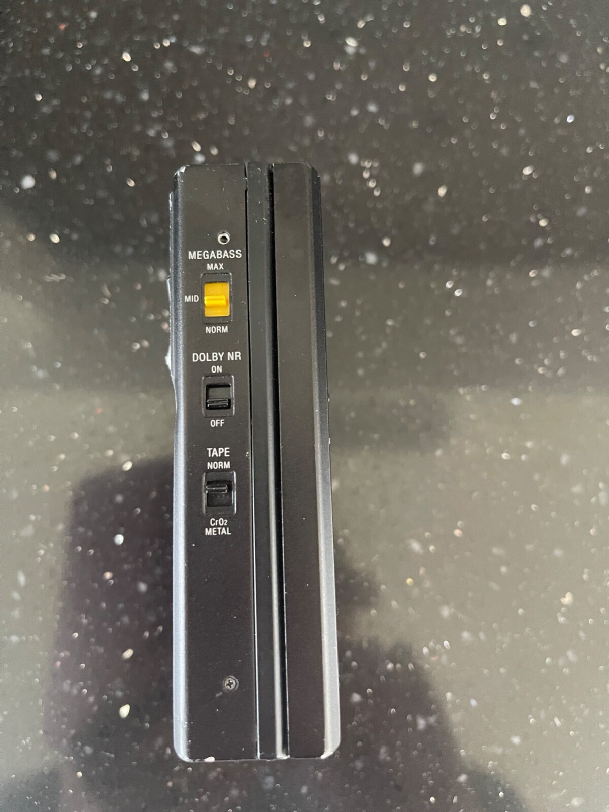 Sony walkman DD cassette player in leather case, Mega Bass Quartz