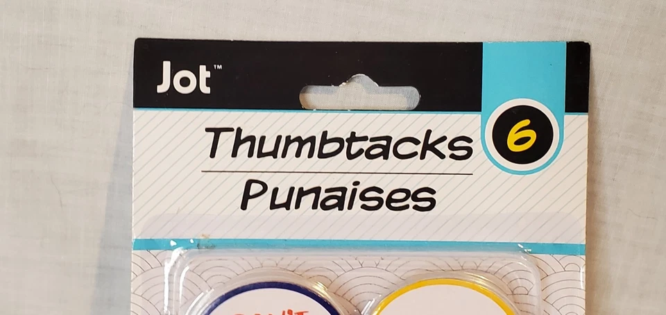 Thumbtacks Expressions Tacks with Messages Push Pins Home Office 6pk - Image 3 of 4