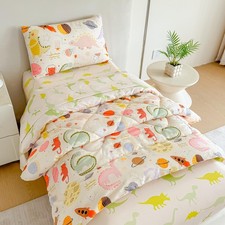 4 Pieces Bedding Dinosaur Dinosaur Comforter for Boys Bed in A Bag Includes Q...