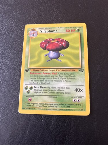 Pokemon Cards: 1st Edition Jungle Rare: Vileplume 31/64