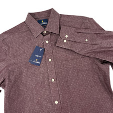New Mens Stafford Premium Stretch Textured Dobby Button Up Shirt Size Small NWT