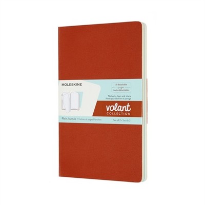 Volant Journals Large Plain Coral Orange Aqua.Blue by Moleskine 8058647620534