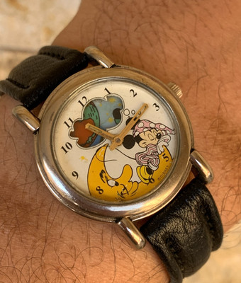Vintage  Mickey Mouse Rare Moon Phase 2 Tone Watch Two-Tone Lorus V827 1164 R2 Mickey Mouse Watch for Women  main image 2