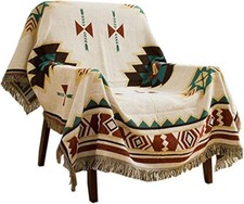 Aztec Navajo Throw Blanket Bohemian Tribal Ethnic Geometric Pattern Rug with For