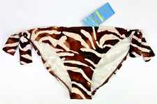 Marks & Spencer Hipster Bikini Bottoms UK 14 Brown / Cream Tie Sides M&S BNWT