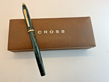 Vintage Cross Century II Rollerball Pen Green Jasper Black Lacquer GT USA Boxed