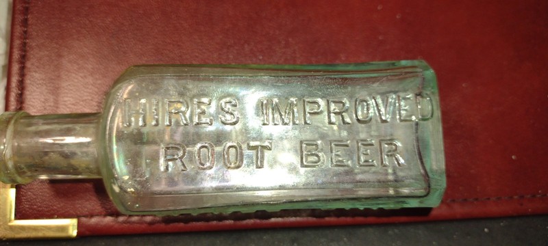 Antique Bottle: "Hires Improved Root Beer/ Aqua, Cork Top