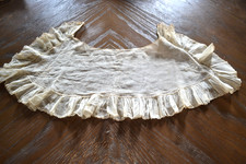 Rzadkie wczesne antyczne damskie ręcznie robione czyste haftowane koronkowe jarzmo / kołnierz marszczony