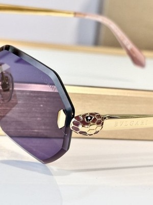 Bvlgari Sunglasses Rimless Purple Gradient Gold Tone Designer