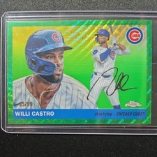 2025 Topps Chrome Platinum Anniversary Willi Castro 95/99 Green Wave Cubs 25