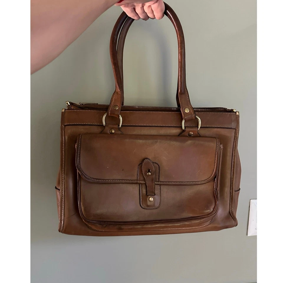 Bolsa Vintage Ghurka Marley Hodgson No.9 The Runabout Couro Marrom 19x10” - Imagem 3 de 4