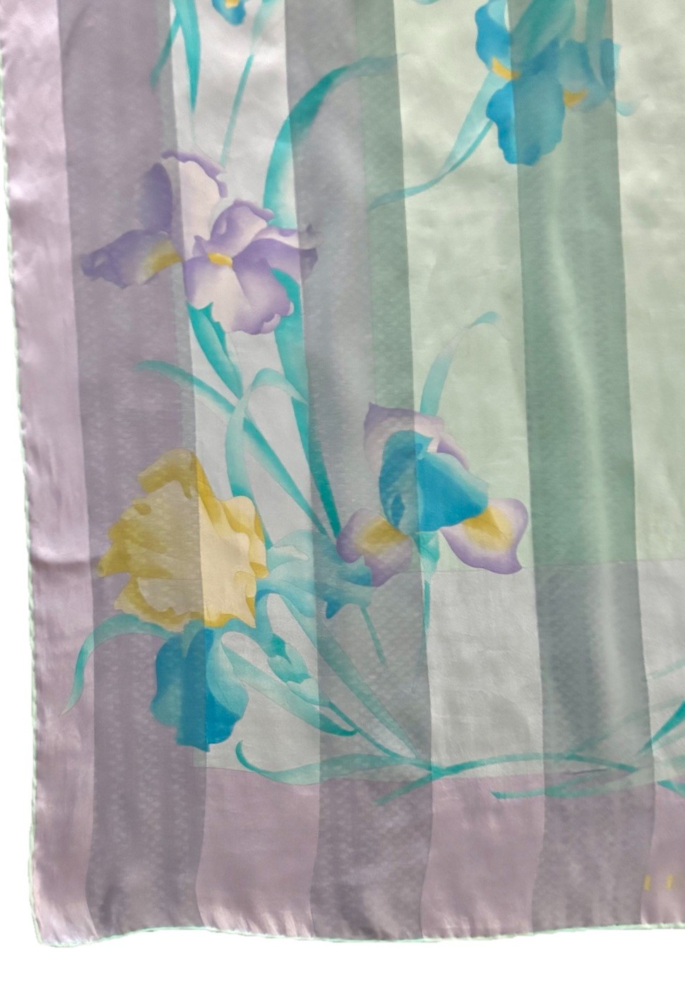 Leonard Paris-Vintage Square Silk Scarf-Floral Print-Made In Italy 32" x 32"