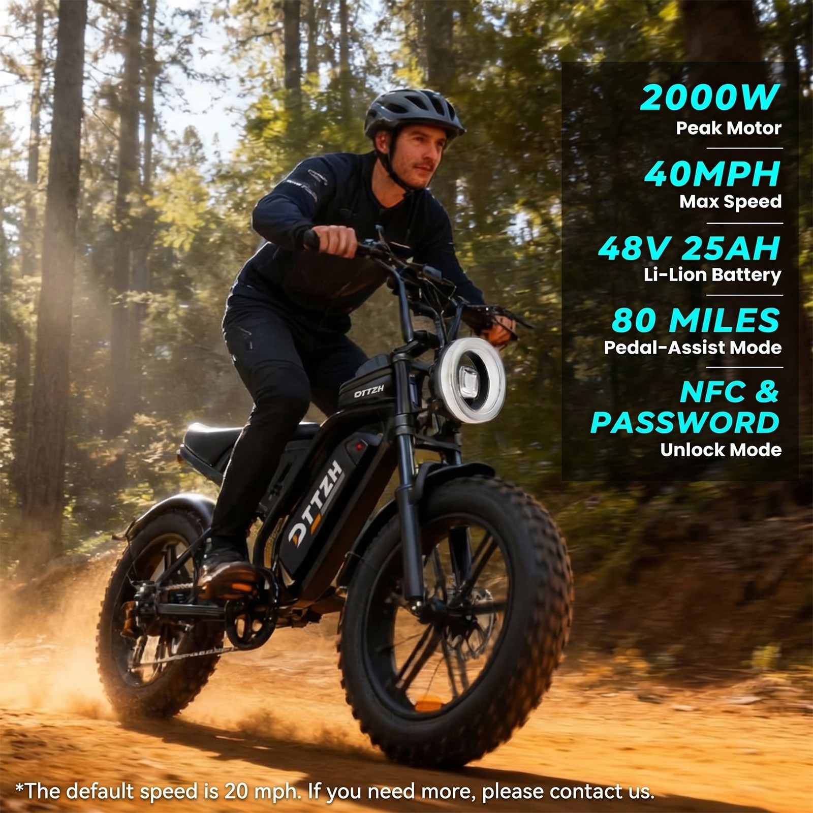 DTTZH F6 20" Fat Tire electric bike 2000W 40MPH Off-Road mou