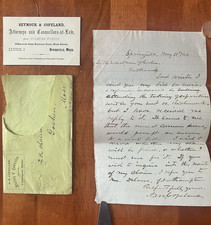 Antique Handwritten Letter To Selectman MA Springfield Goshen 1864 1800s