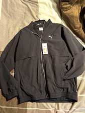 PUMA Men s Black Windbreaker Full-Zip Jacket ...