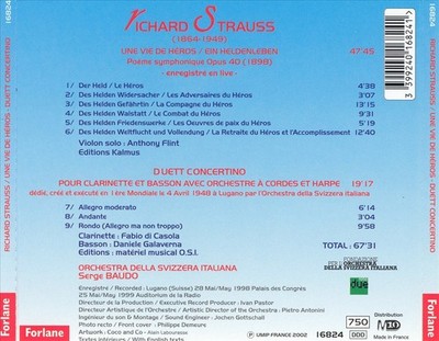 SERGE BAUDO RICHARD STRAUSS: UNE VIE D HÉROS; DUETT CONCERTINO NEW CD