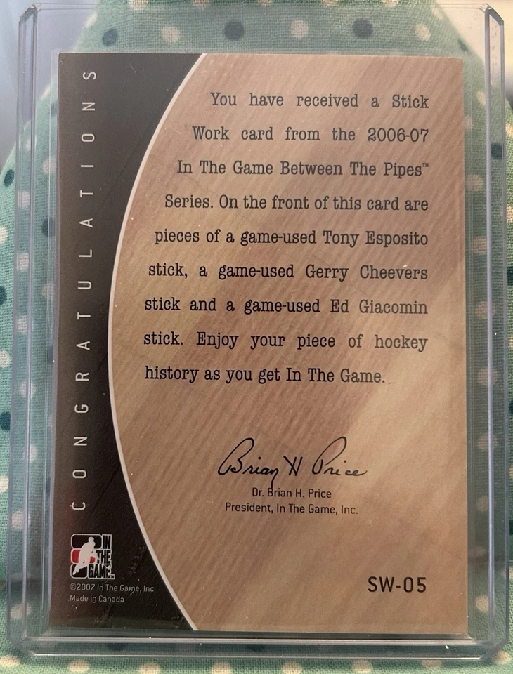 Reliquias adhesivas ESPOSITO CHEEVERS GIACOMIN 2007 In The Game Between The Pipes Foto 2 de 2