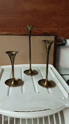 VTG. Brass graduated tapered candle stick holdlers