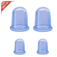 4 Piece Silicone Cupping Therapy Set - Enhance Circulation and Relax Muscles