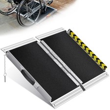 2FT Aluminum Wheelchair Ramp Non Slip Portable Folding
