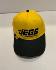JEGS High Performance Automotive Parts Adjustable Ball Cap Hat Black And Yellow