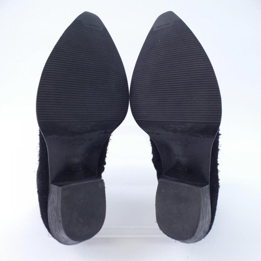 Stivali corti Saint Laurent con cerniera laterale neri punta tonda taglia 39 5 uomo autentici