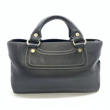 CELINE Hand Bag Tote Purse Boogie Leather Black Authentic
