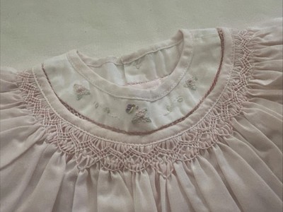 Petit Ami Pink Smocked French Bubble Romper 3 Mos Months Baby Girls Dressy