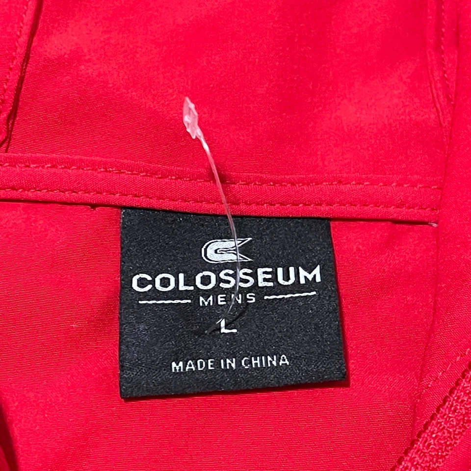 Chaqueta cortavientos NC State Wolfpack para hombre grande roja gris bloque de color Anorak NUEVA Foto 4 de 4