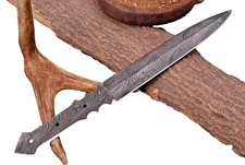 12" Handmade Damascus steel Fix Blade Dagger knife Blank Blade Double edge