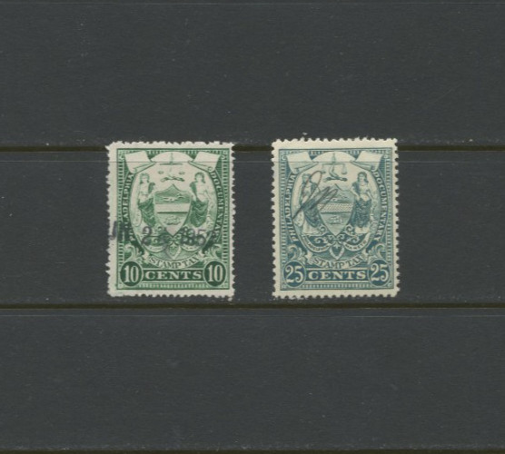Philadelphia Documentary Tax Stamps - 10 Cent and 25 Cent - Used