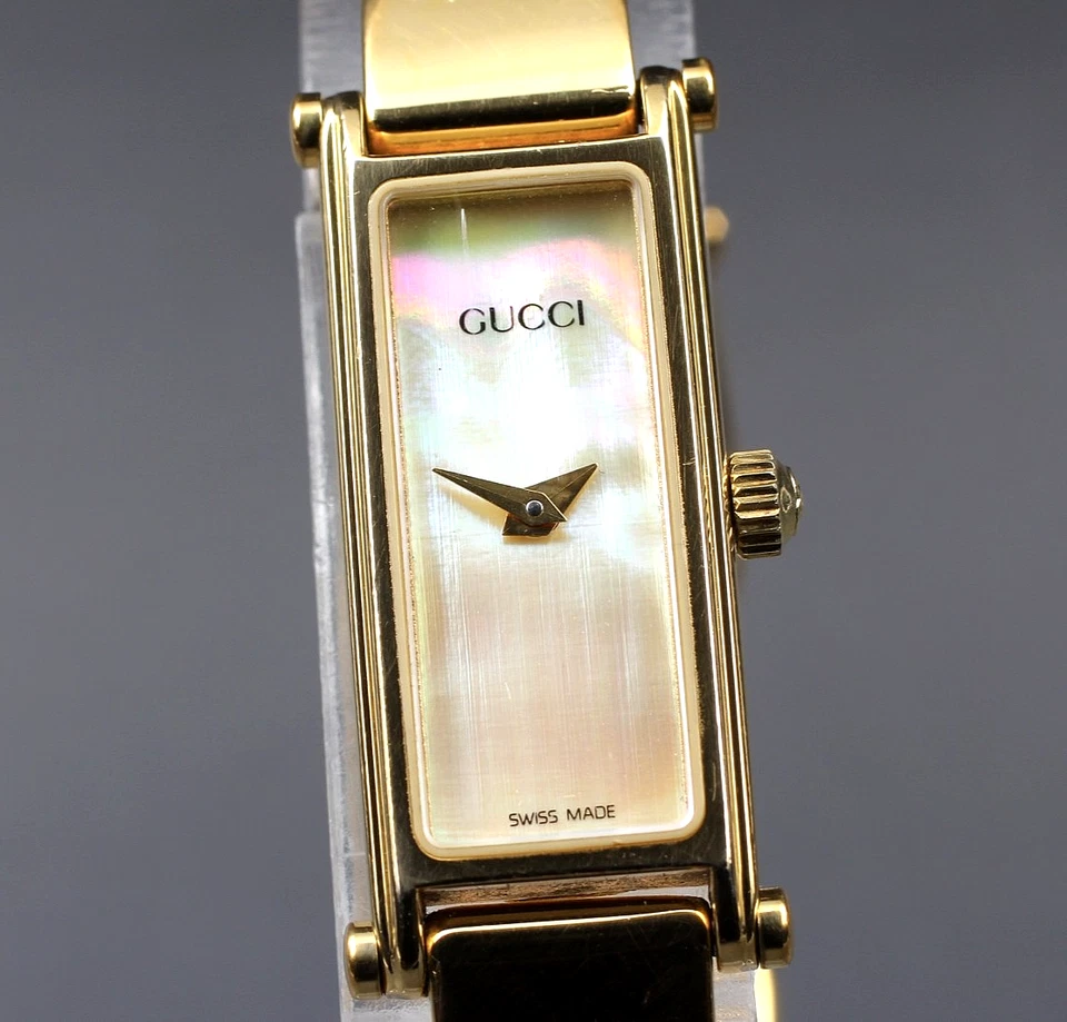 [Casi COMO NUEVO] Reloj para mujer vintage GUCCI 1500 13 mm carcasa blanca oro Qz de Japón Foto 2 de 4