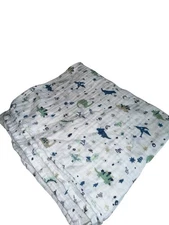 Cloud Island Muslin 100% Cotton Swaddle Blanket Dinosaurs Lovey Security