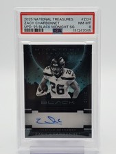 ZACH CHARBONNET 2025 BLACK MIDNIGHT SIGNATURES AUTO /50 #MS-ZCH PSA 8 Q3098