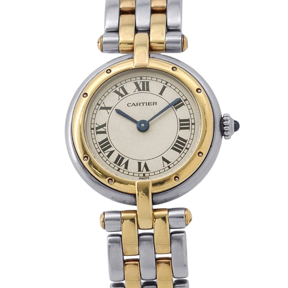 Cartier — CARTIER PANTHERE Vendome 2 Row SM W23.5mm Steel 18K Yellow Gold Ivory Dial 8...