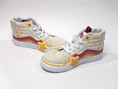 Vans SK8 Retro Rainbow Multicolor Toddler Girl's Hi Zip Sneakers-Asst Sizes NWB