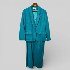 VTG Pendleton Women’s Wool Suit Turquoise Blazer Pencil Skirt Secretary Pinup M