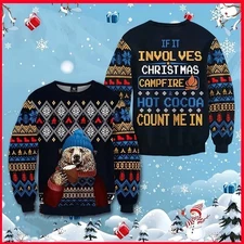 Lovely Bear Drinking Tea If It Involves Christmas Campfire Hot Cocoa Count Me In